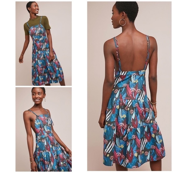 Anthropologie Dresses & Skirts - NWT Anthro Eva Franco Tiered Mosaic Floral Dress M​​​​​​